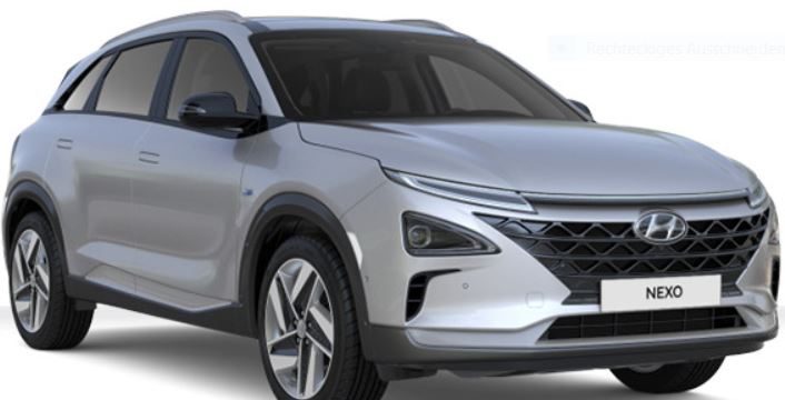 Hyundai - Nexo - Brennstoffzellen Auto, Wasserstoff, H2, Elektroauto, leicht schräg von vorne rechts, cocoon silver metallic - Foto Hyundai